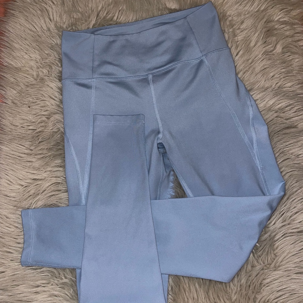 girlfriend collective Powder Blue High-Rise Leggings with Side Pocket